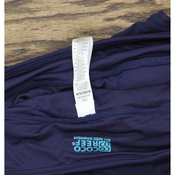 NWT Coco Reef Mesh Ruffle Tiered Layer Swim Skort Skirt Navy Captain Blue XL - Picture 7 of 8